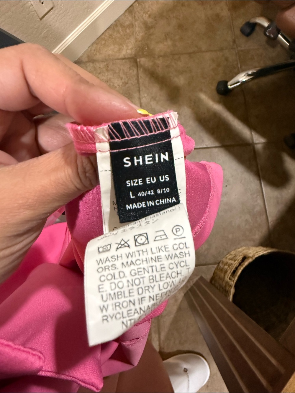 SHEIN Pink Blazer Dress Sheer Mesh Sleeves Belted Double Breasted Size Large - Picture 3 of 4